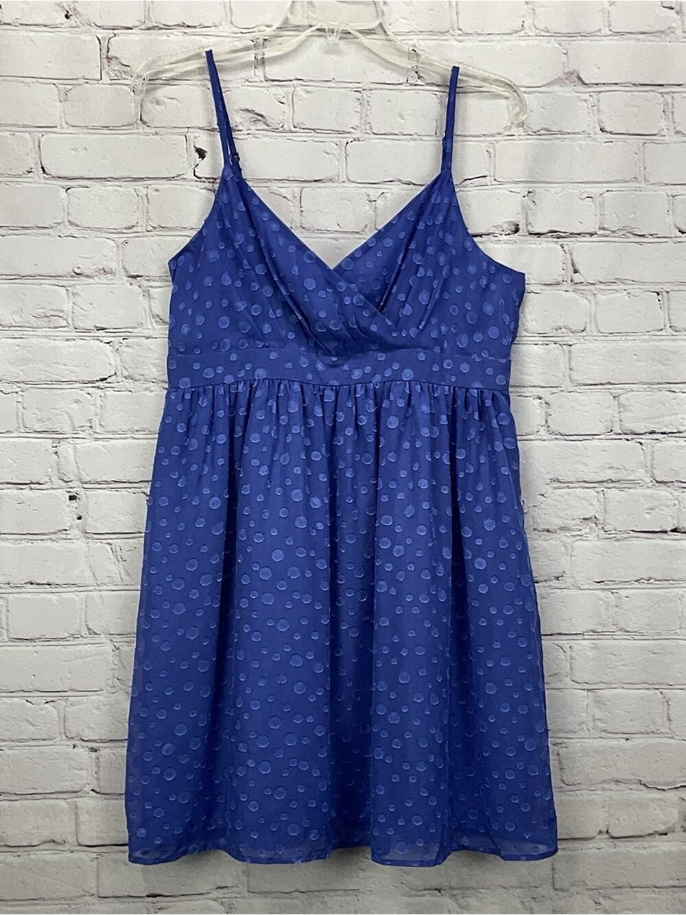 Mac & Jac Dress Women's Size XL Blue Dot Sundress Babydoll Wedding Guest Cruise
